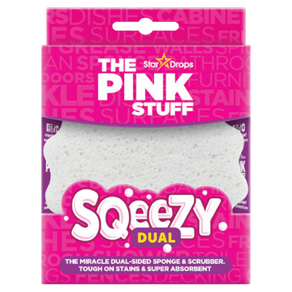 Pink Stuff Sqeezy - Dvipusis šveitimo kempinė Balta