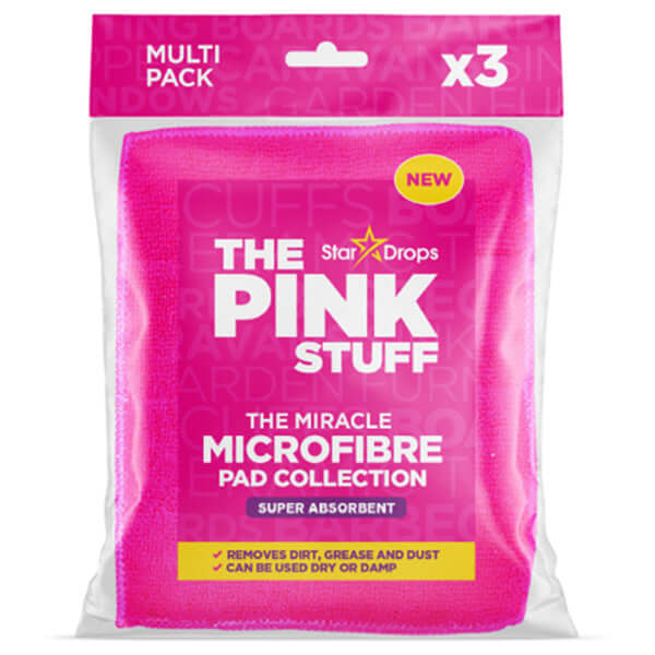 The Pink Stuff Microfiber Absorbent Cleaning Pads - 3 pieces