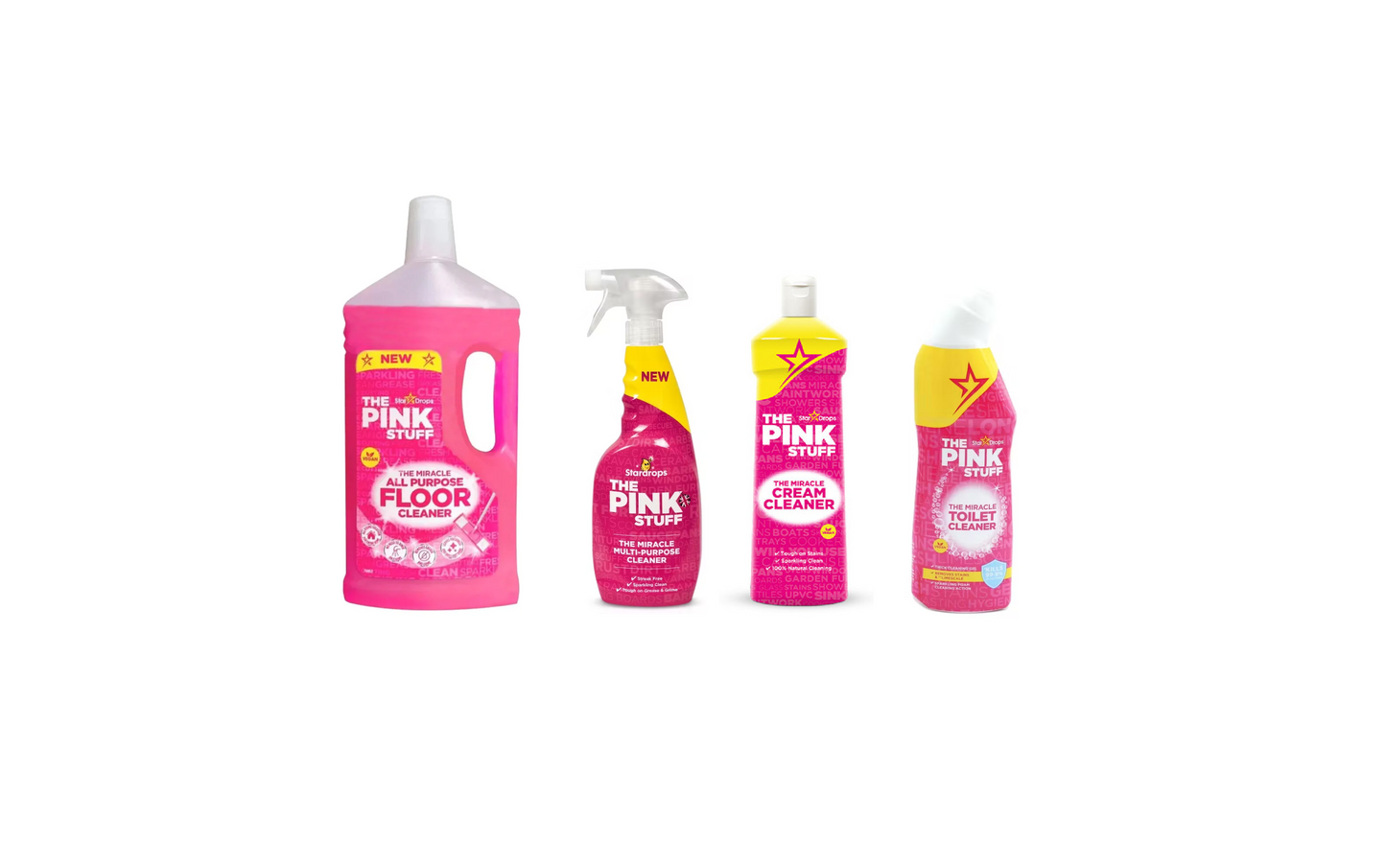 Stardrops Il Pink Stuff Bundel - Detergente per pavimenti, Detergente universale, Detergente in crema e Detergente per WC