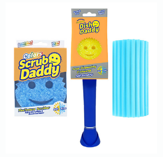 Λαμπερό Καθαρό Σετ | Scrub Daddy | Μπλε