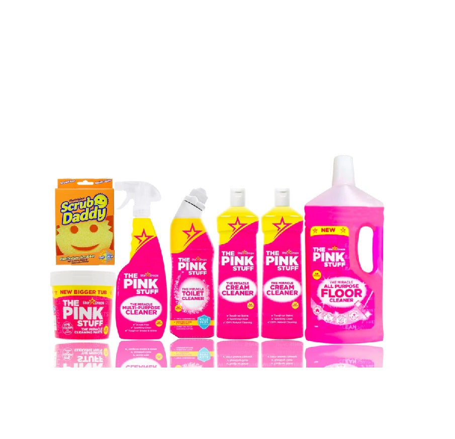 Pink Stuff Mega Set - Scrub, Paste 850g, All-Purpose Cleaner, Toilet, Cream Cleaner, Floor Cleaner