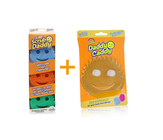 Scrub Daddy + Laikiklis - Kempinė 3 Spalvų - Daddy Caddy