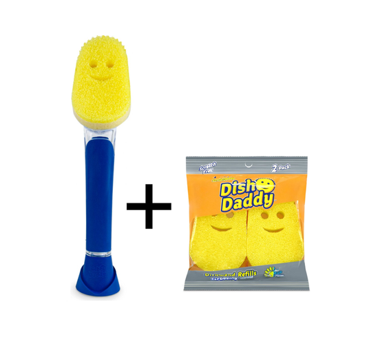 Scrub Daddy Cepillo de Lavado - Incl. 2 Esponjas Extra - Azul